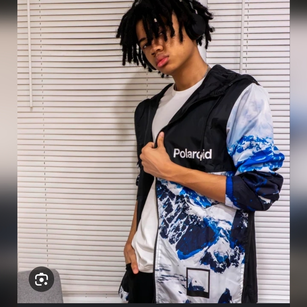 Polaroid L Windbreaker Hooded Jacket New